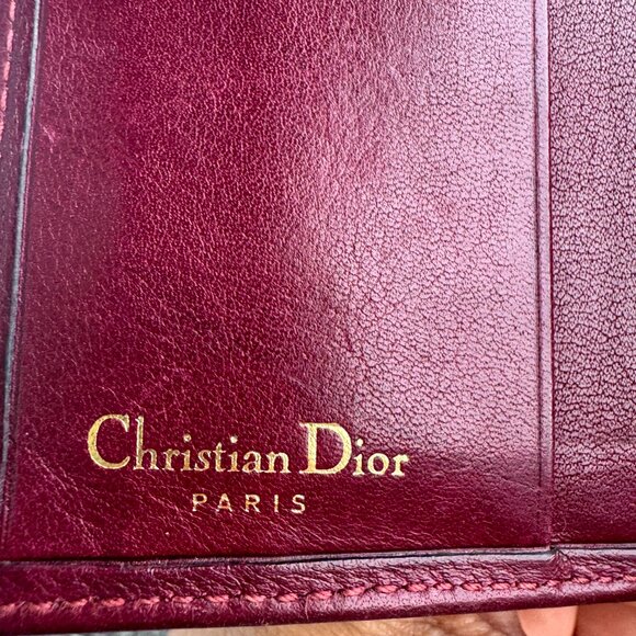 Vintage Christian Dior Bordeaux Red Leather Wallet - Picture 6 of 11